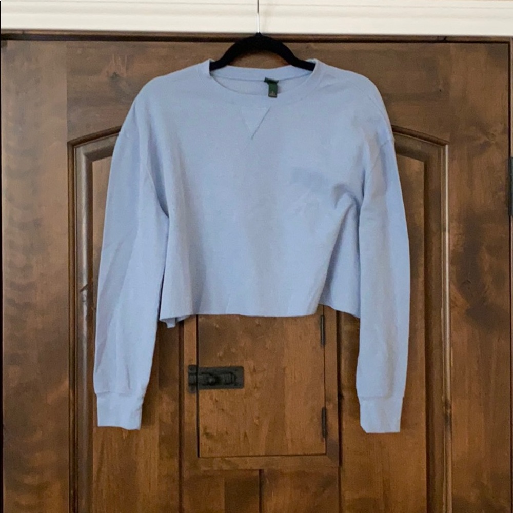 Blue Crop Long Sleeve
